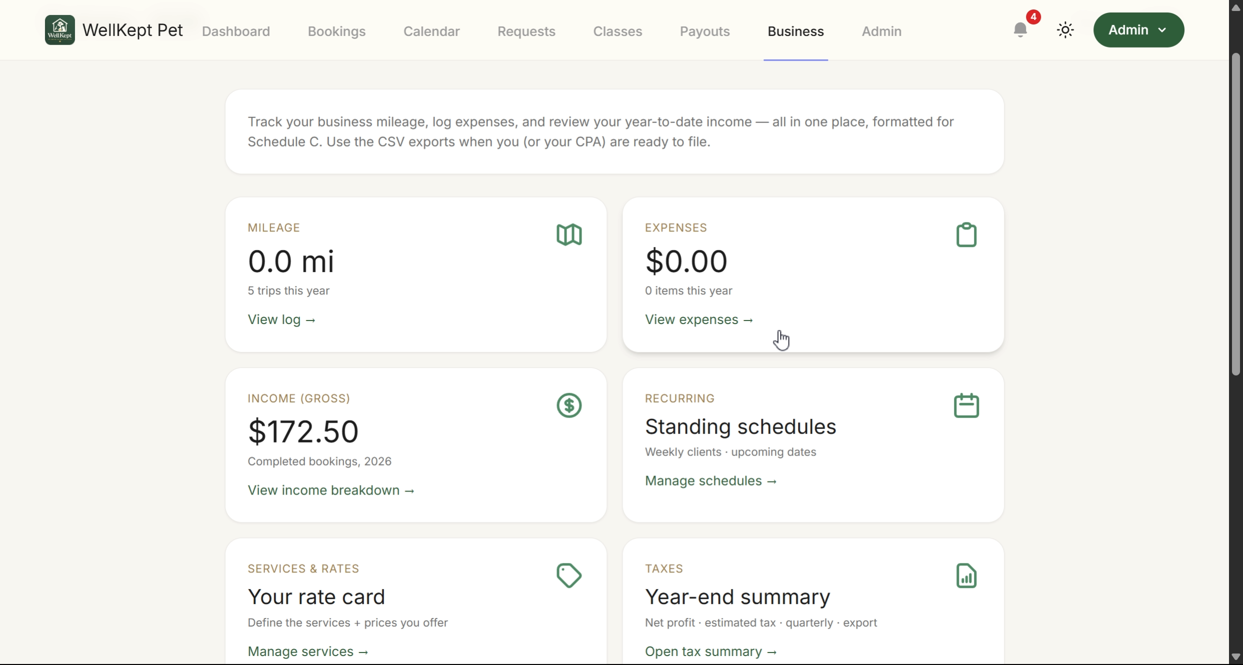 Built-in business management